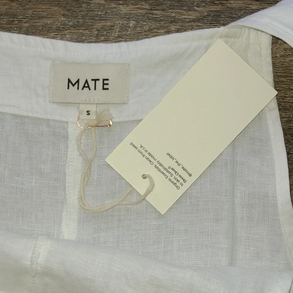 NWT! Mate the Label Maya Linen Overalls - White - Picture 8 of 15